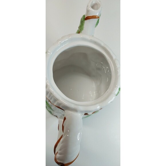 Vintage Ceramic Teapot Garden Fruit Teddy Bear Grapes Apples Collectible Display - Picture 4 of 16